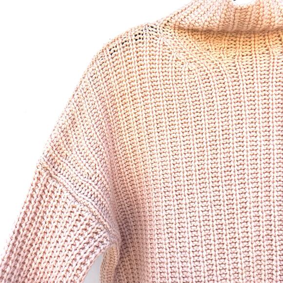 Vince Lofty Chunky Knit Turtleneck Sweater Cashmere Wool Sweater Small Pink - Picture 6 of 8